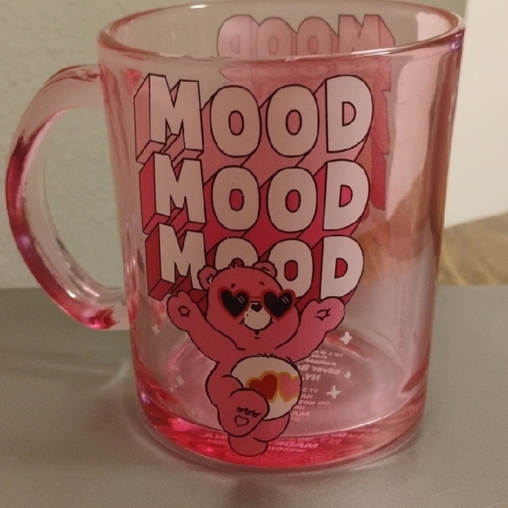 Pink Mood Bear Glass Mug